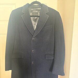 Saks Fifth Avenue Cashmere/Wool Navy Overcoat